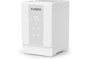 TURBRO 4L/1Gal 304 Stainless Steel Steam Humidifier Warm Mist Humidifier for Bedroom Baby Nursery, 500 mL/h Output, Dishwashe