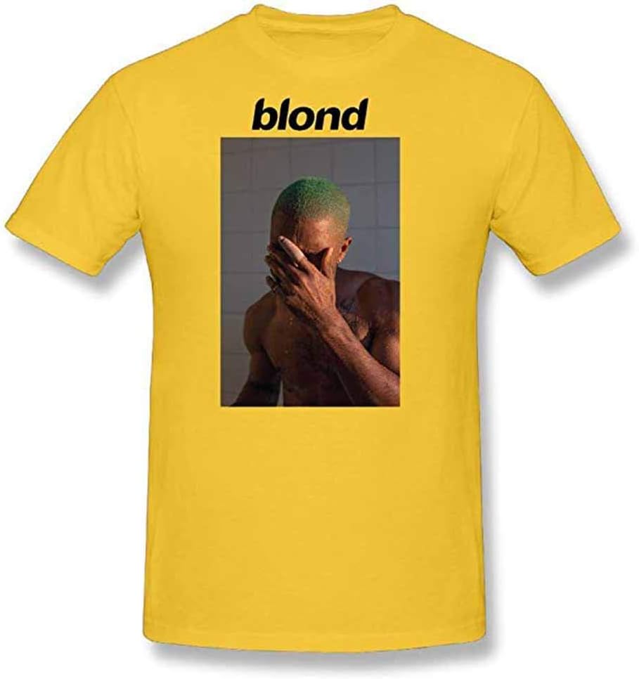 Wopson Men's Cotton Frank Ocean New Album Blonde T-Shirt Yellow
