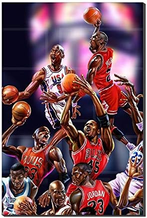 Wing Slam Dunk Air Basketball Michael Jordan Poster Pictures Oil Painting Canvas Prints Artwork Home Decor (No Frame,110x160cm)