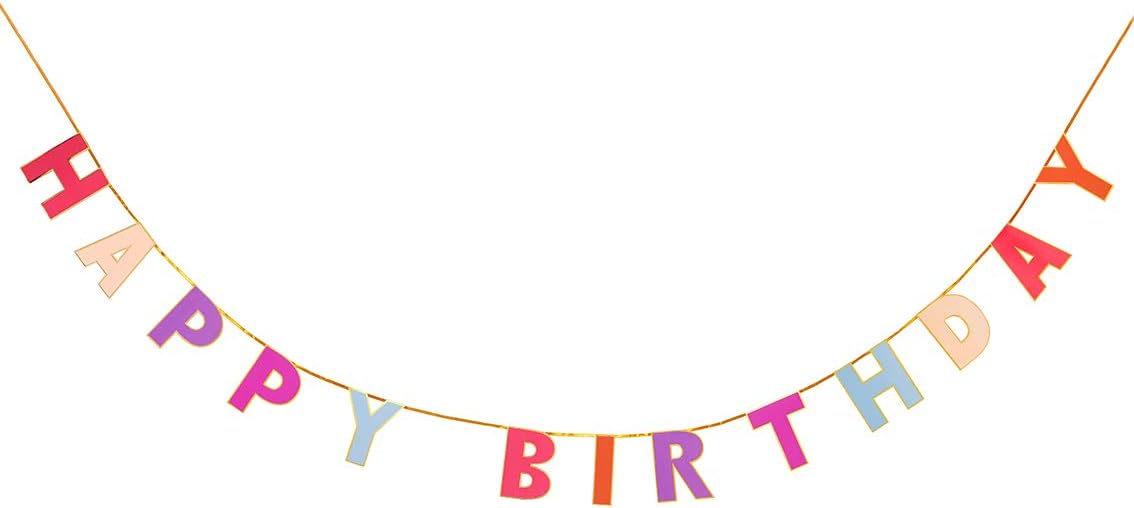 Pretty Pink Happy Birthday Bunting Party Decoration Rose Gold 3 metres (10ft), Multi-coloured, 3m - Image 4