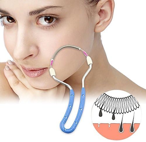 Spring Facial Hair Remover Removes hairs on the upper lip, chin, cheeks and sideburns (blue)