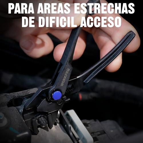WORKPRO Adjustable Wrench Pliers 108 mm, Wrench Type Pliers with Self-adjusting Jaw, Max Opening 20 mm, Non-Slip Handle, for Nuts and Pipes
