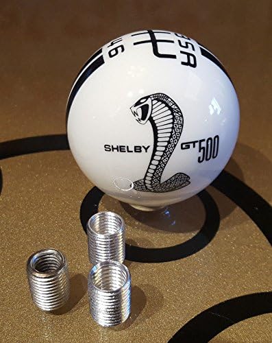 Mustang 6-Speed Shift Knob Cue Ball Threading Adapters Shift Knob Manual 6 Gear Reverse R (Black) ...