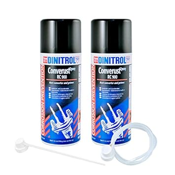 Dinitrol RC900 Rost-Umwandler & Grundierung 2 x 400 ml Aerosol mit 600 mm Verlängerung Spray Düse