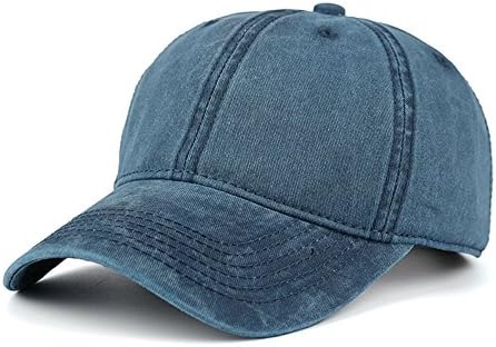CANCA Vintage Washed Dyed Cotton Twill Low Profile Adjustable Baseball Cap (Navy Blue)