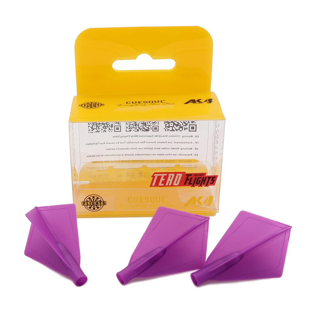 CUESOUL TERO AK4 Purple Dart Flights Diamond Shape,Set of 3 pcs(CS-AK4+9ZSYS)
