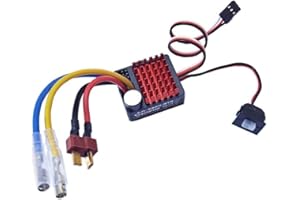 JOYSOG RC Car Waterproof Brushed Motor ESC for Tamiya 1/10 TT01 TT02, Brushed Motor ESC Combo Compatible with Traxxas Redcat HPI HSP SCX10