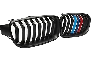 XGKH F30 Front Kidney Grille Replacement Grill Compatible With BMW 3 Series F30 F31 2012-2018 320i 328i 328d 330e 330i 335i 340i 328i Easy Installation ABS Materia (Single Slat/M Color, F30 (2012-2018))