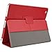 Bear Motion (TM) 100% Genuine Leather Case for iPad2 / iPad 3 (the new iPad) / iPad 4 with built-in Stand - Support auto sleep/awake function (Red)