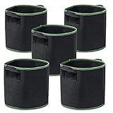 Garden4Ever Grow Bags 5-Pack 10 Gallon Aeration Fabric Pots Container with Handles