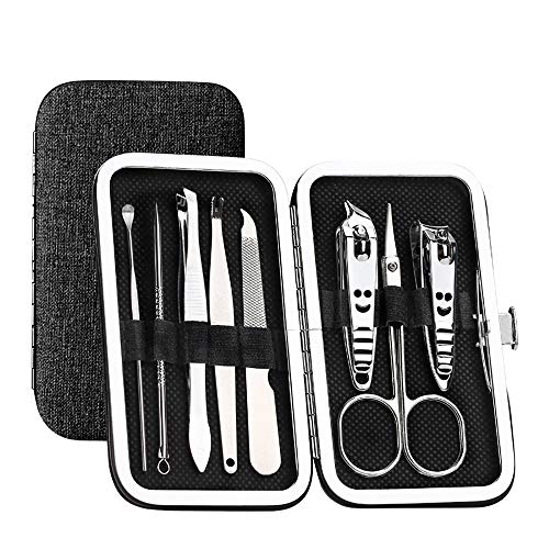 Jeeke 8 Pcs Blackhead Remover Pimple Comedone Extractor Tool Stainless Blackhead Acne Pimple Stainless Steel Nail Clippers (Black, 1 x 8 Pcs) - Thumbnail 3