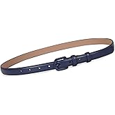 WHIPPY Women Skinny Leather Belt Thin Waist Jeans Belt for Pants in Pin Buckle Belt