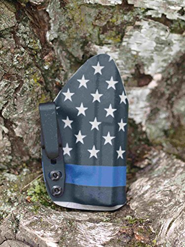 InvisiHolsters Kydex IWB Holster - U.S. Flag / Blue Line - fits Glock 19/23/32, Tuckable