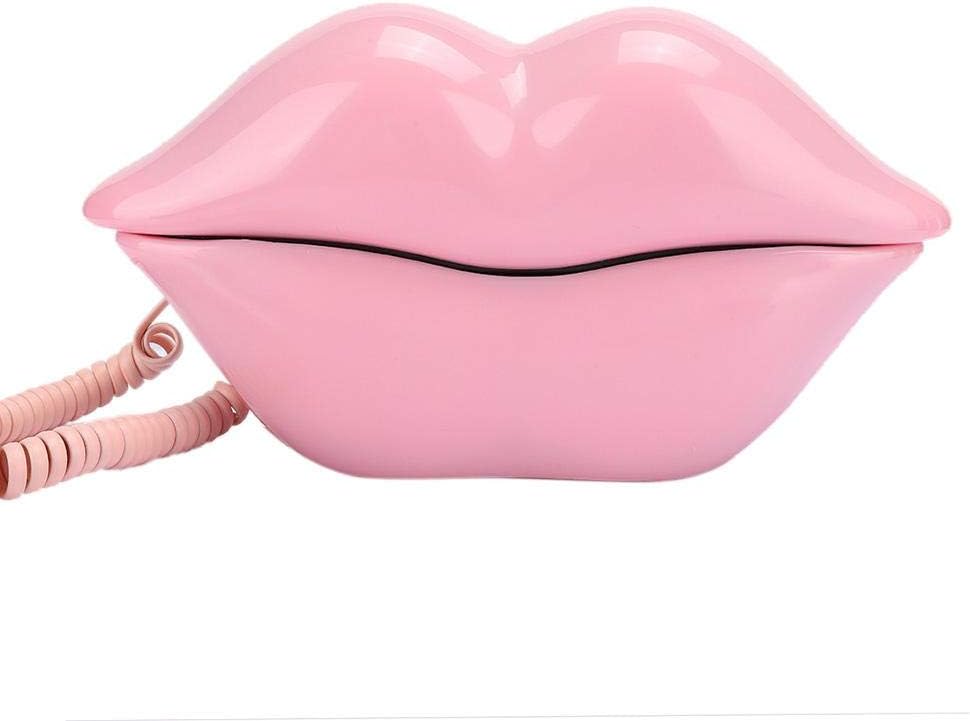 Garsentx Corded Telephones, Retro Landline Phone Fashionable Pink Lips