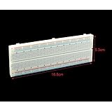 BB830 Solderless Plug-in BreadBoard, 830 tie-points, 4 power rails, 6.5 x 2.2 x 0.3in (165 x 55 x 9mm)