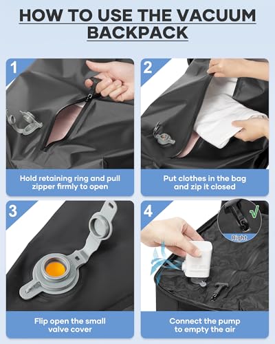 coofay Vacuum Backpack Travel with Pump Vacpack Travel Backpack with Vacuum System photo 11