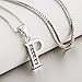 YFN Initial P Pendant Necklace in Sterling Silver with Cubic Zirconial 26 Letter Alphabet Jewelry for Women