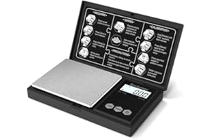 Raclomec Digital Gram Scale 200g x 0.01g for Baking Ingredient, Spice, Gemstone, Gold, Coin, Powder. Pocket Size, High Precis