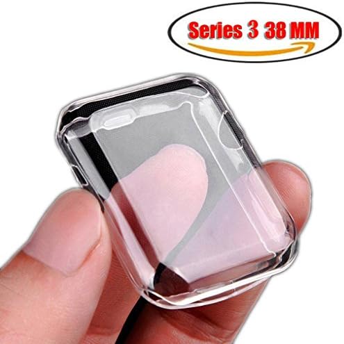 Apple Watch 3 Case 38mm,Opretty Ultra Slim Watch TPU Screen Protector All-around Protective 0.3mm Hd Clear Ultra-thin Cover for 38mm Apple Watch Series 3/2（2017） (38 MM)