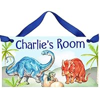 Toad and Lily Dinosaurs Door Sign Flowers Bedroom Nursery Wall Art Decor DS0611