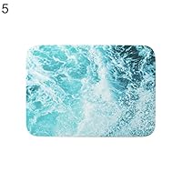 helegeSONG Fluffy Flannel Area Rugs, Seaweed Ocean Wave Octopus Design Floor Mat, Bathroom Rug Non-Slip Bath Shower Carpet Doormats 5#