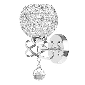 TiooDre Hanger kristal wandlamp stijl moderne slaapkamer woonkamer wandlamp E14 fitting (lamp niet inbegrepen…
