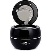 Dental Ultrasonic Retainer Cleaner Machine: 45kHz Dental Cleaning Pod for Denture, Aligner, Mouth Guard, Night Guard, Braces &amp; Jewelry, UV Denture Cleaner with Digital Timer &amp; Dual Mode 250ML Black