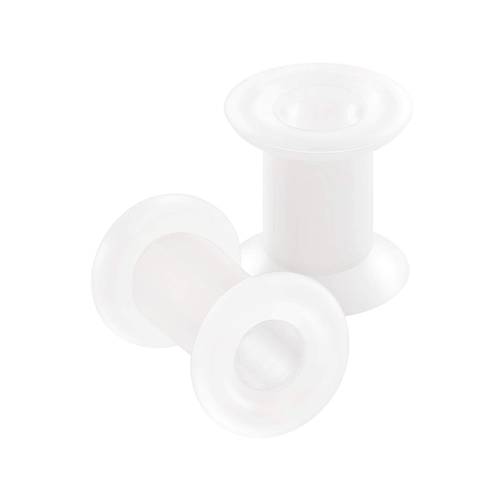 BanaVega 2PCS Silicone White 2g 6mm Double Flared Saddle Earring Stretcher Ear Tunnel Gauges Lobe Piercing Jewellery 5228