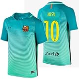 2016 Messi #10 Barcelona Away Jersey & Shorts for Kids and Youths Color Green