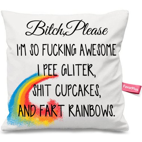 Amazon Com Favorplus Pillowcase Awesome Rainbows Funny Quotes