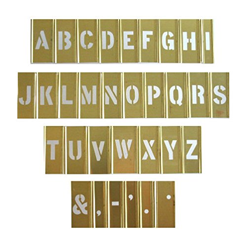 3" Interlocking Brass Stencil Letter Set