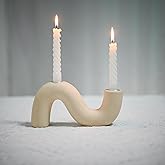Sveudvdis Ceramic Candle Holder, Modern Taper Candlestick Holder for Dining Table, Living Room Coffee Table, Candelabra for 2 Taper Candles