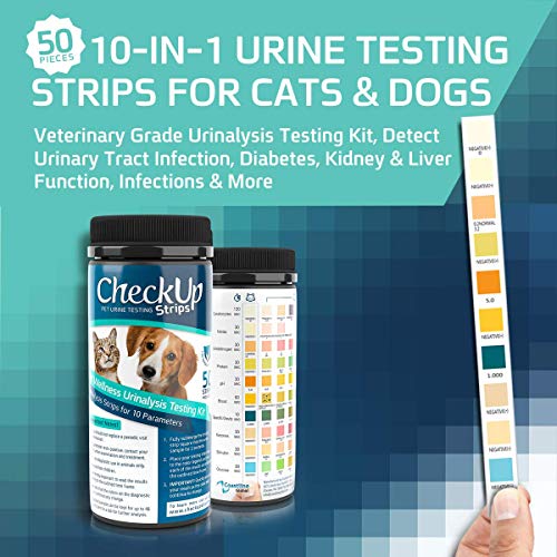 CheckUp 10 Parameters Urine Test Strips for Cat and Dog x 50