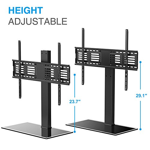 FITUEYES Universal TV Stand with Swivel Mount Height Adjustable for