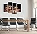 sechars - 4 Panel Modern Canvas Wall Art for Wall Whisky and Cigarette Picture Poster Print for Home Kitchen Bar Pub Western Decor Liquor Wall Art with Wood Frame Ready to Hang