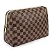 ADCOOG Makeup Bag Clutch Cosmetic Bags Retro Cosmetic Pouch Toiletry Travel Organizer for Women, Cosmetics, Make Up Tools, Toiletries（Browm）