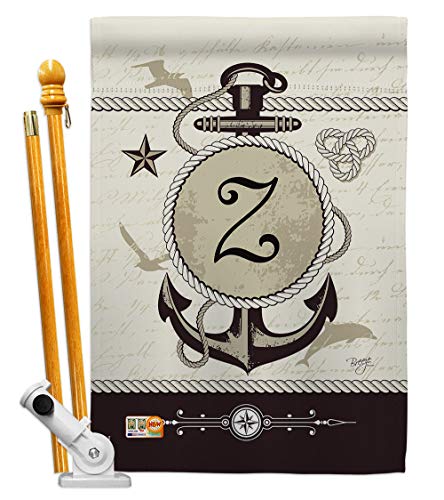 Breeze Decor HS130208-BO Z Initial Coastal Nautical Decorative Vertical, House…