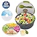 CHAUDER Reusable Salad Container To Go for Lunch with Dressing Dispenser and Ice Pack, 5 Cup Large Capacity Mixing Bowl, PVC, BPA-Free, FDA Passed, Perfect for Women, Men, Kids, With Fork