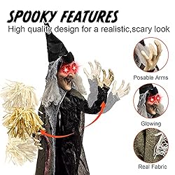 JOYIN 72" Halloween Animated Standing Talking Witch