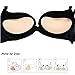 SERMICLE Self-Adhesive Bra Pads inserts, Removeable Silicone Triangle Push Up Pads With Massage 2 Pairs (Skin and Black, One fit all)