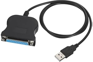 MECCANIXITY DB25 25-Pin Parallel Port Printer Cable, 2.6ft(0.8m) Male USB 2.0 to Female DB25 Converter with Nickel-Plated Con