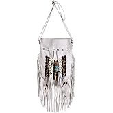 Boho Bag Round S | Real Leather | Fringe Purse | Bohemian Bags