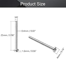 MroMax M2 x 25mm Machine Screws Pan Phillips Cross