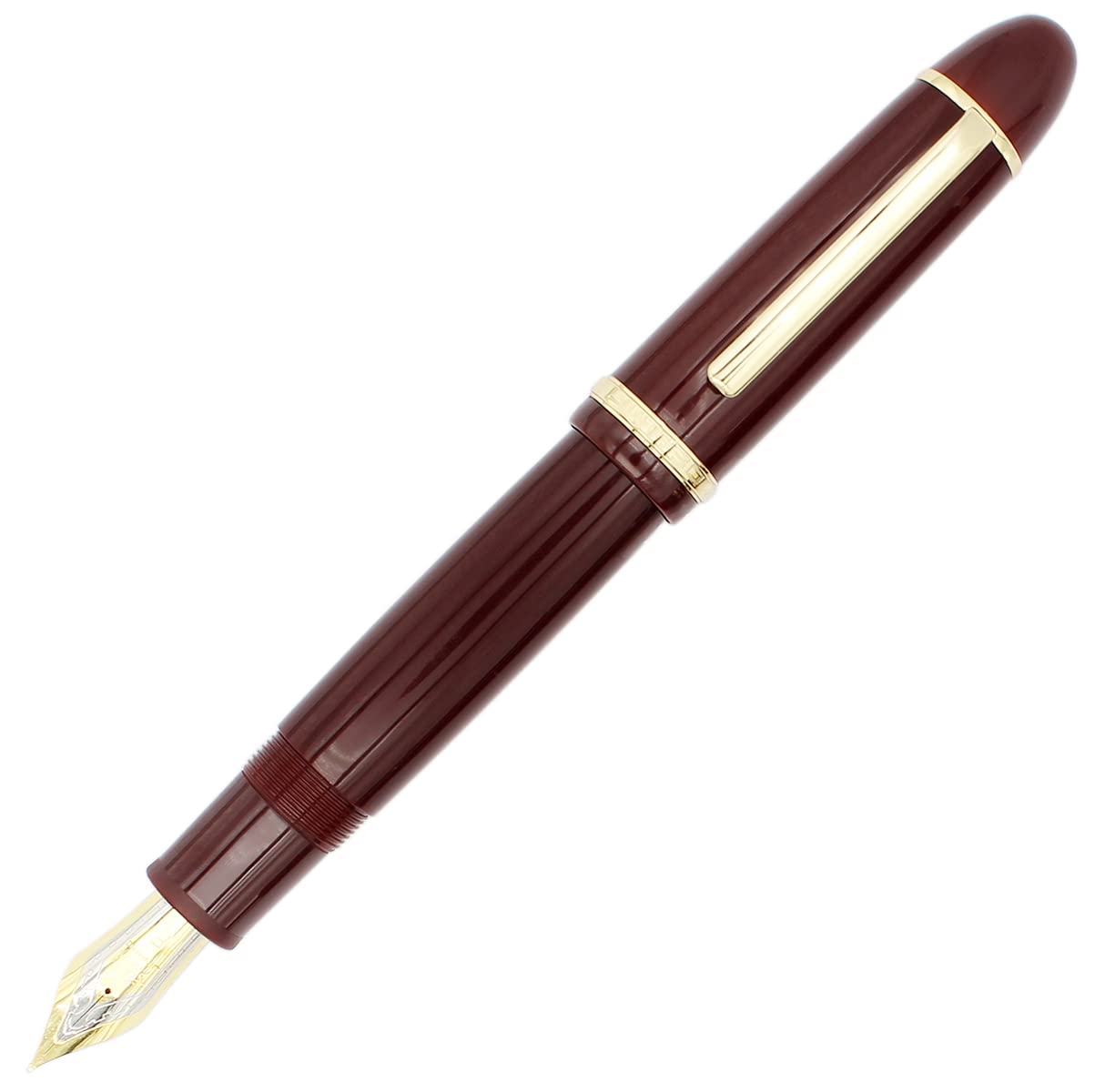 Gullor Fine Nib Fountain Pen X159, Acrylic Big Size Writing Pen Gold Trim, Gift Boxed, Red