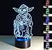 3D Lamp Yod,3D Illusion Night Light 7 Colors Changing Lamp with Remote Control,Table Desk 3D Led Lamp Home Decoration Gifts for Children Kids Bedroom,Living Room,DiningRoom