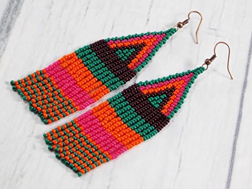 Handmade African gifts africa earrings persian jewelry afrocentric egyptian dangling Tibetan Triangle