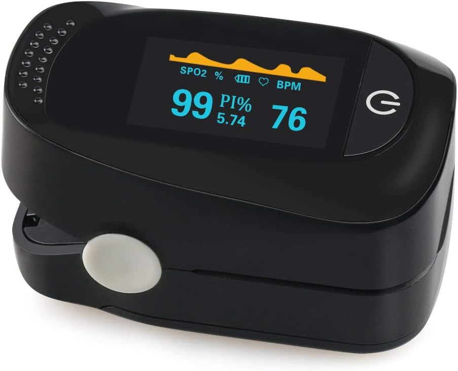 BESUNTEK Saturation Monitor Portable Digital for Pulse Rate and SpO2 Level, Suitable for Home, Exercise and Travel Use