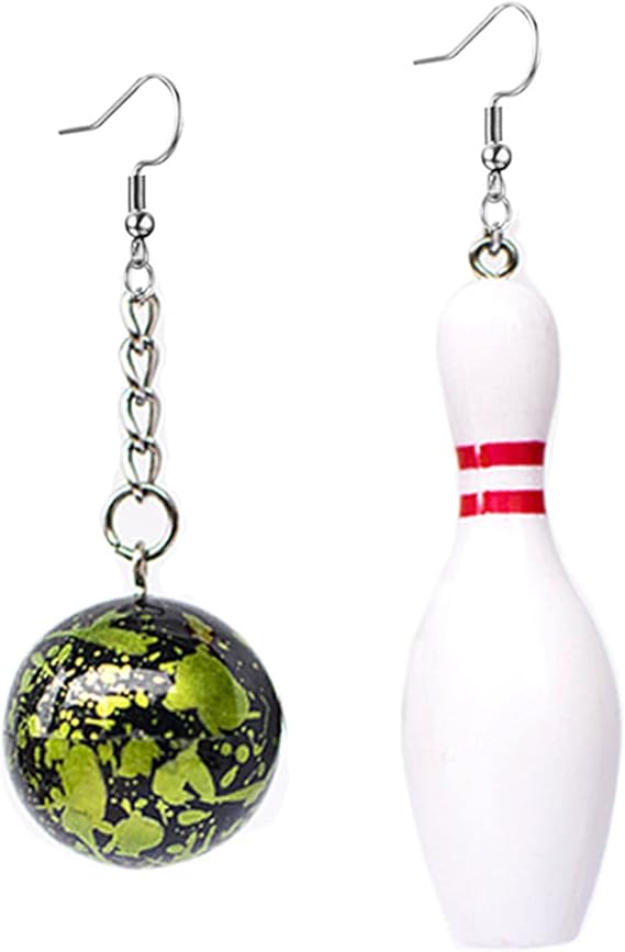 coadipress 3D Bowling Ball and Pins Earrings for Women Girls Big Size