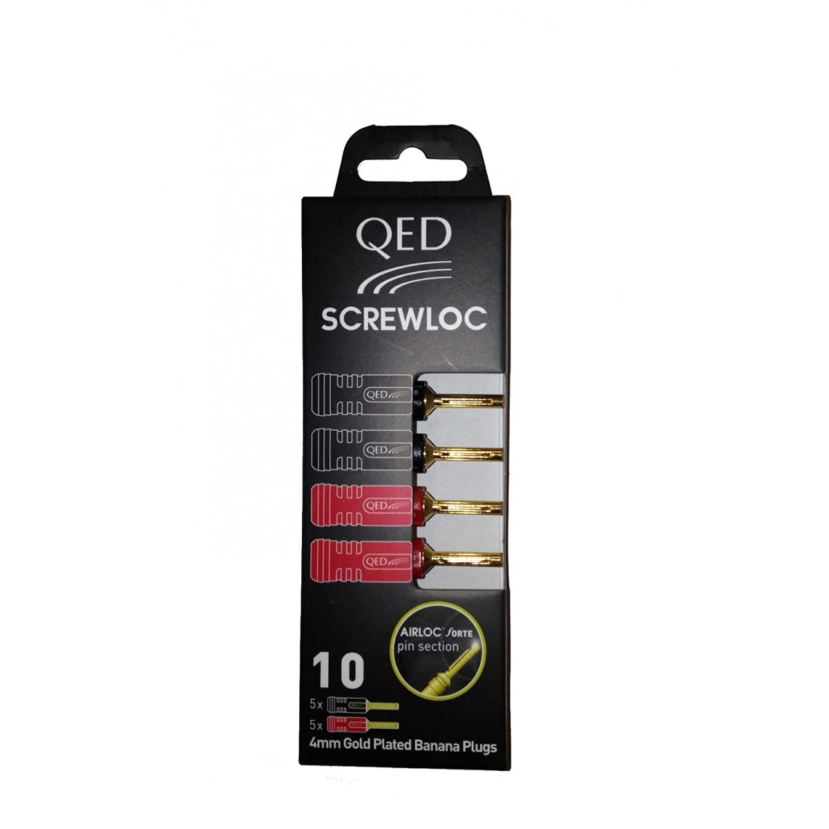 QED Screwloc 4MM Banana Plugs 10 pack