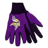 NFL Football Multi Color Team Logo Sport Gloves - Pick Team (Minnesota Vikings)